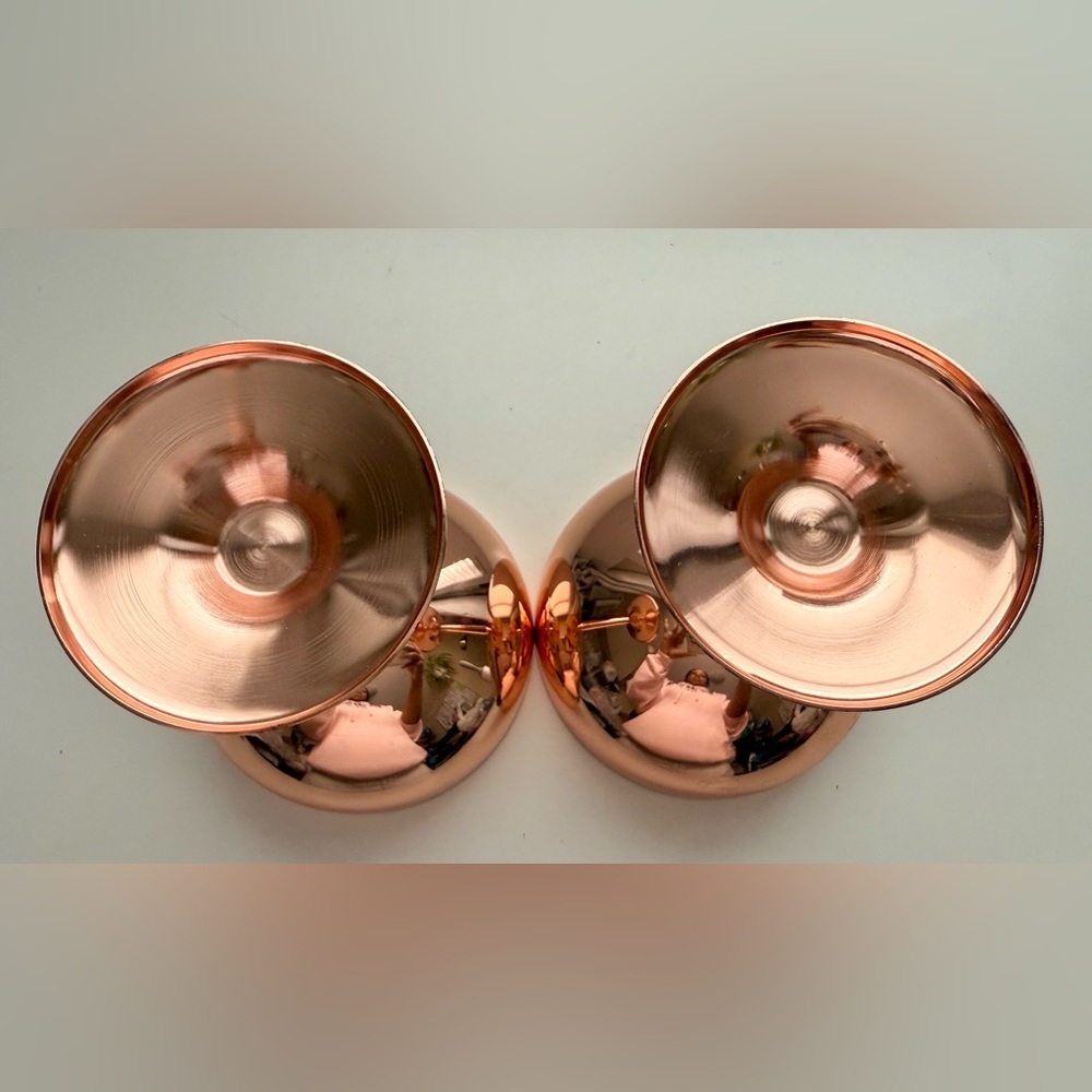 Set of Two Copper Champagne Coupes - Picture 4 of 6